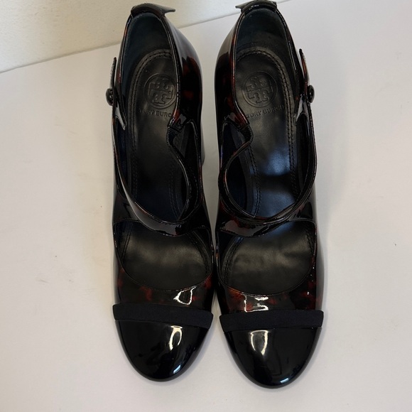 Tory Burch Amble Tortoise Patent Crisscross Pumps Size 9 - Picture 6 of 12